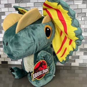 Universal Studios Jurassic Park Dilophosaurus Dinosaur Plush / 12” / Soft / NEW